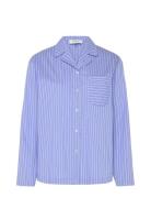 Rwdua Ls Pyjama Shirt Topp Blue Rosemunde