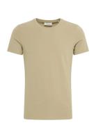 Cfdavide Crew Neck Tee Tops T-shirts Short-sleeved Khaki Green Casual ...