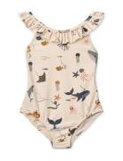 Kallie Printed Swimsuit Badedrakt Badetøy Beige Liewood