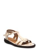 Sandals - Flat Flate Sandaler Beige ANGULUS