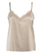 Rhjasmine Sl Night Strap Top Topp Beige Rosemunde