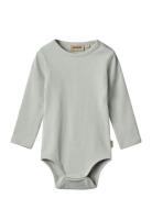 Rib Body L/S Spencer Bodies Long-sleeved Green Wheat