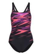 Womens Hyperboom Placement Muscleback Sport Swimsuits Purple Speedo