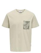 Onsperry Life Reg Leaf Ss Pockettee Noos Tops T-shirts Short-sleeved B...