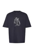 T-Shirt Tops T-shirts Short-sleeved Navy Armani Exchange