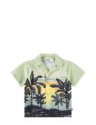 Eyou Tops Shirts Short-sleeved Shirts Green Molo