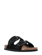 Bundao W Cork Sandal Flate Sandaler Black Cruz