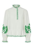 Yasbrimu Ls Top Tops Blouses Long-sleeved White YAS