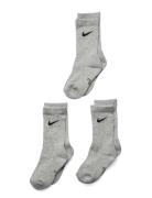3W-3Pk Crew Sock Sokker Strømper Grey Nike