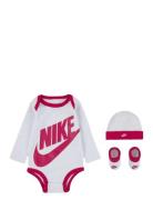 C1-Bodysuit+Hat+Bootie Langermet Bodysuit Pink Nike
