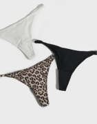 Nelly - Multi/Mønstrete - Low Waist 3-Pack Thong