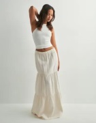 Pieces - Hvit - Pcsikka Hw Maxi Skirt Wvn Noos