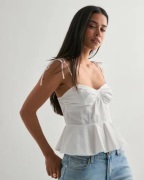 Vero Moda - Hvit - Vmasha Sl Short Top Wvn Exp SB2 Ga