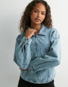 Pieces - Blå - Pcjules Ls Fitted Denim Shirt D2D P