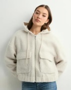Only - Hvit - Onltanja Teddy Hood Jacket Otw Noos