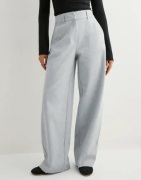 Nelly - Grå - Mid Waist Volume Suit Pants
