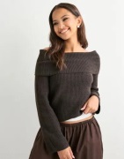 Vero Moda - Brun - Vmaries Ls Offshoulder Pullover Bf