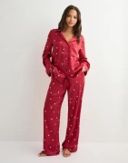 Pieces - Rød - Pcjytte Xmas Satin Night Set Wvn