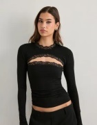 Nelly - Svart - Soft Lace Bolero Tube Top