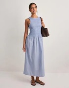 Vero Moda - Blå - Vmleya Sl 7/8 Stripe Smock Dress Wv