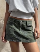 Nelly - Grønn - Mini Pattern Jeans Skirt